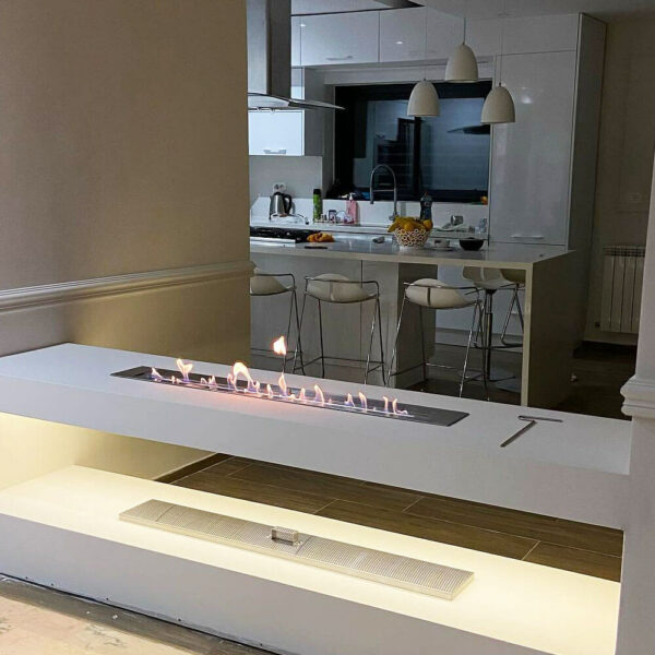 Brûleur bioéthanol encastré en inox 100