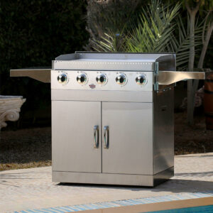 Plancha Pro au Gaz Inox 5 Brûleurs  sur socle