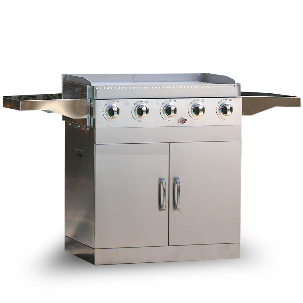 plancha Pro au gaz inox 5 bruleurs
