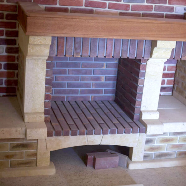 Cheminée Rustique en Pierre et Briques CHP15 reel