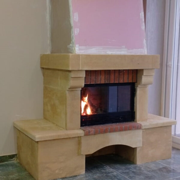 Cheminée Traditionnelle avec Banquettes CHP11 reel