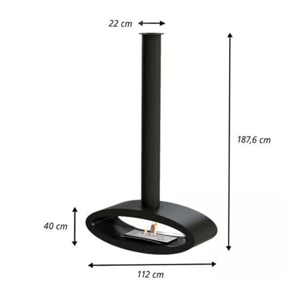 Cheminée au Bioéthanol de Plafond 112 cm dim