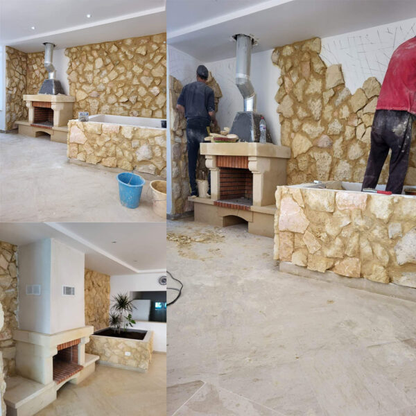 Cheminée de Prestige en Pierre Sculptée CHP14 construction