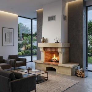 Cheminée de Prestige en Pierre Sculptée CHP14