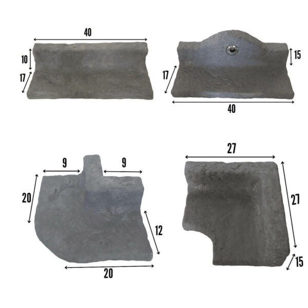 Module de Bordure jardin en Béton Fibré BJ10 dim
