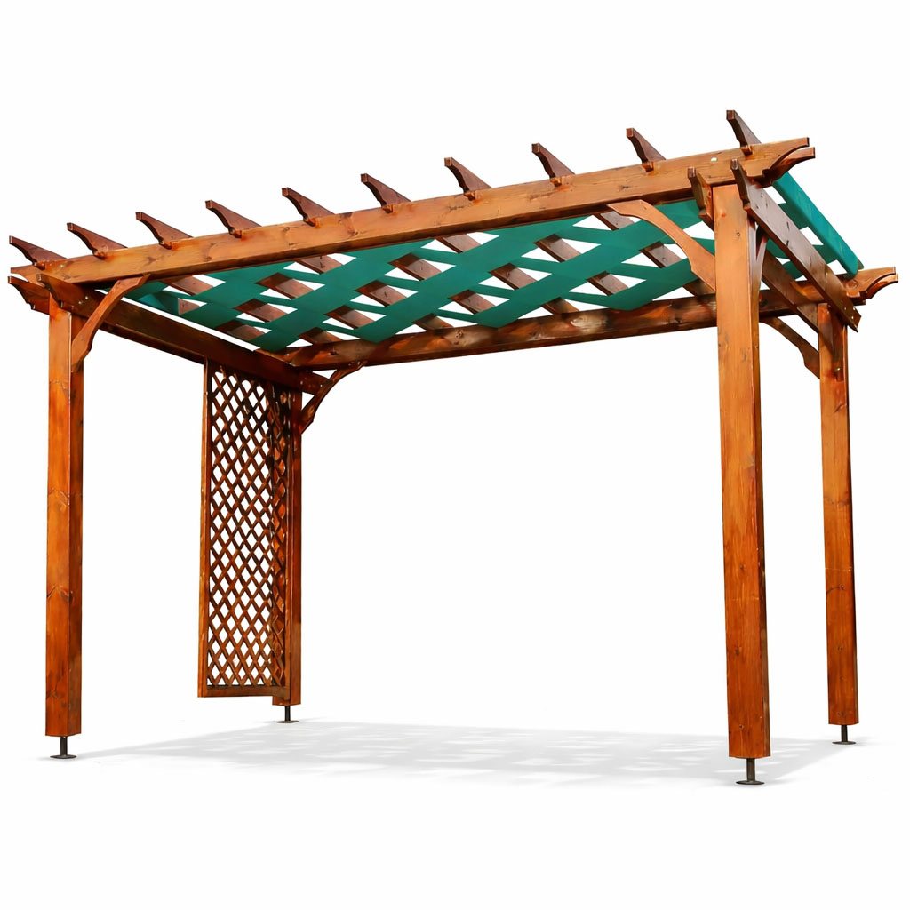 Pergola en bois rouge pour terrasse PB03