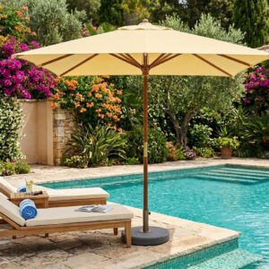 Parasol carrée en Bois Hêtre modèle OASIS Ø 300 cm