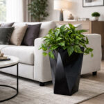 Pot colonne en resine modèle S H61cm couverture noir