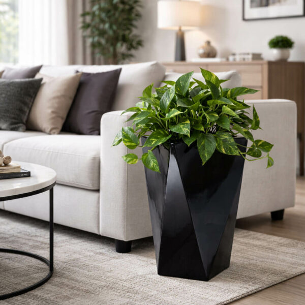Pot colonne en resine modèle S H61cm couverture noir