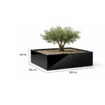 Pot géant cubique pour olivier en résine CB50120 dim