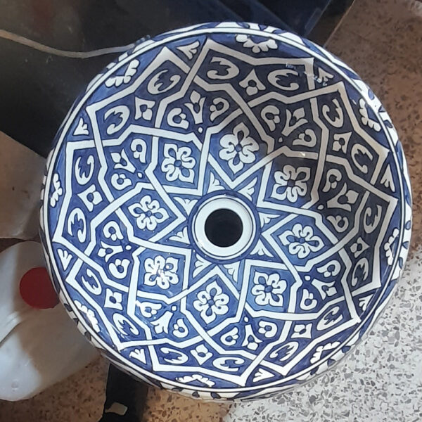 Vasque à Poser Céramique Motif Arabesque Ø 41cm reel