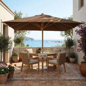 Parasol Terrasse carrée en Bois Hêtre OASIS 400x400cm