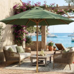 Parasol octogonal en bois hêtre Dune Ø 300cm couverture