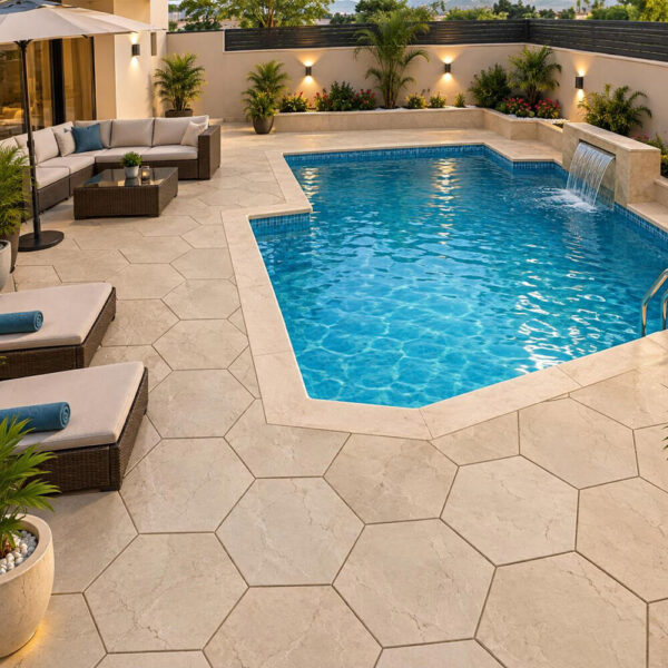 Carrelage Hexagonal Ramé en micro beton DL-HR51 couverture 2