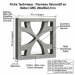 Claustra Béton GRC Motif Arcs Croisés Réf CL25 fiche technique